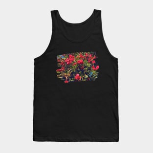 Pretty Red Flower with green leaves nature lovers beautiful photography design Tank Top